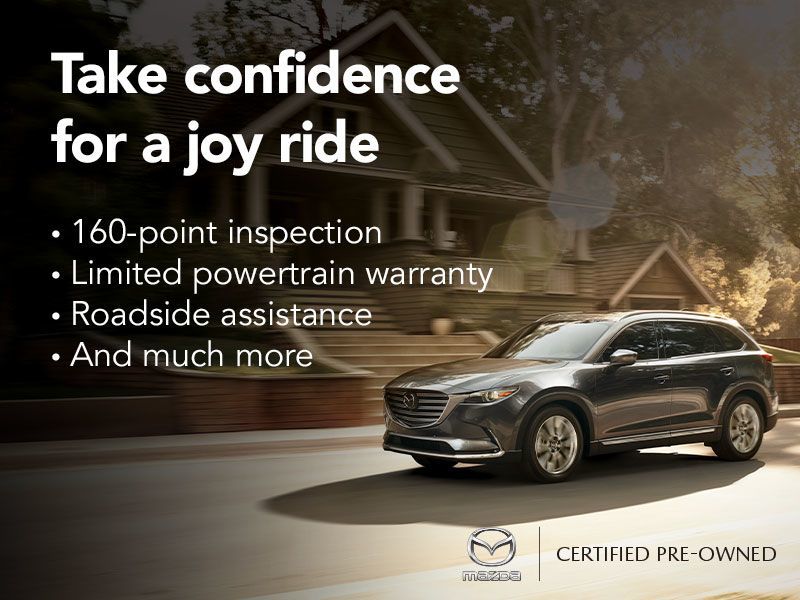 Hit the road with a Mazda certified pre-owned vehicle