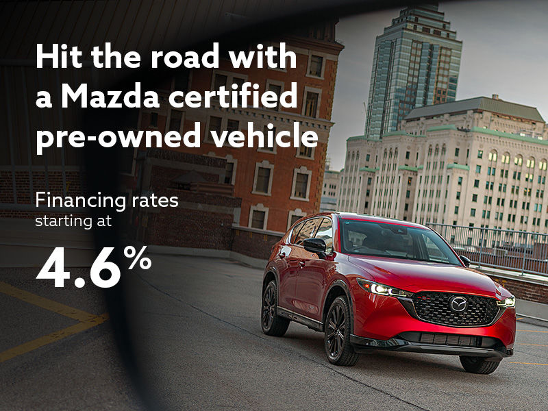 Hit the road with a Mazda certified pre-owned vehicle