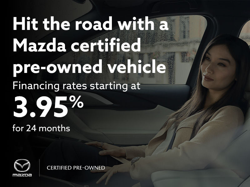 Hit the road with a Mazda certified pre-owned vehicle