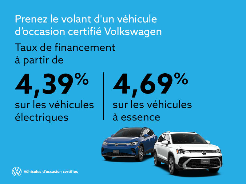Prenez le volant d'un véhicule d’occasion certifié Volkswagen