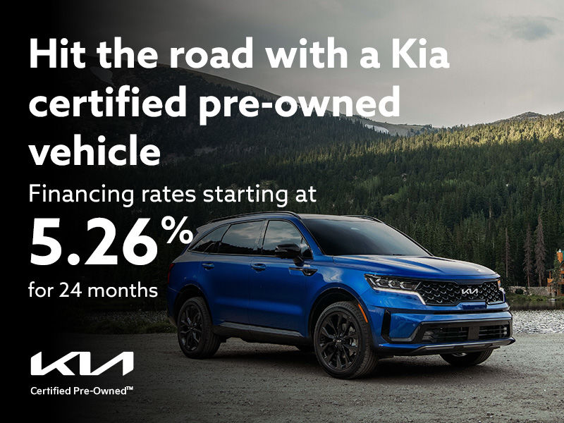 Hit the road with a Kia certified pre-owned vehicle