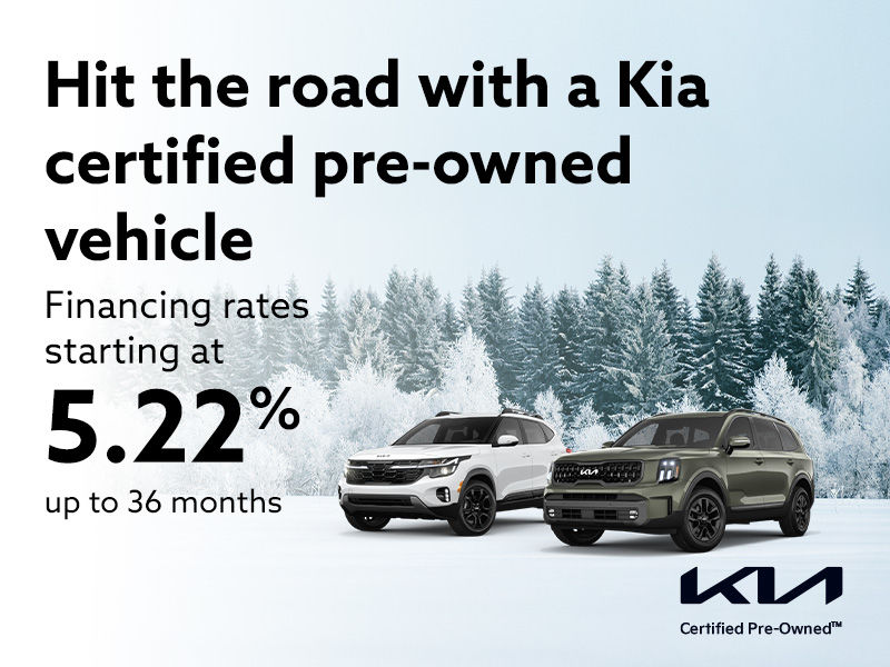 Hit the road with a Kia certified pre-owned vehicle