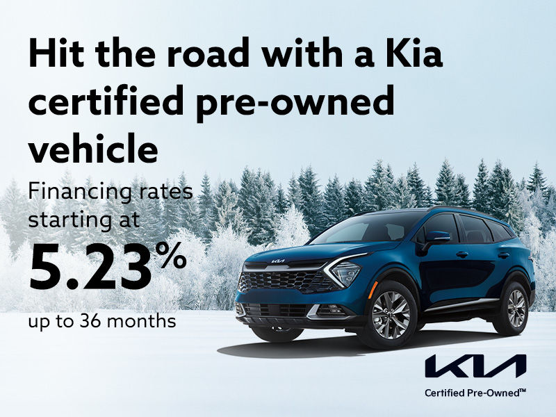 Hit the road with a Kia certified pre-owned vehicle