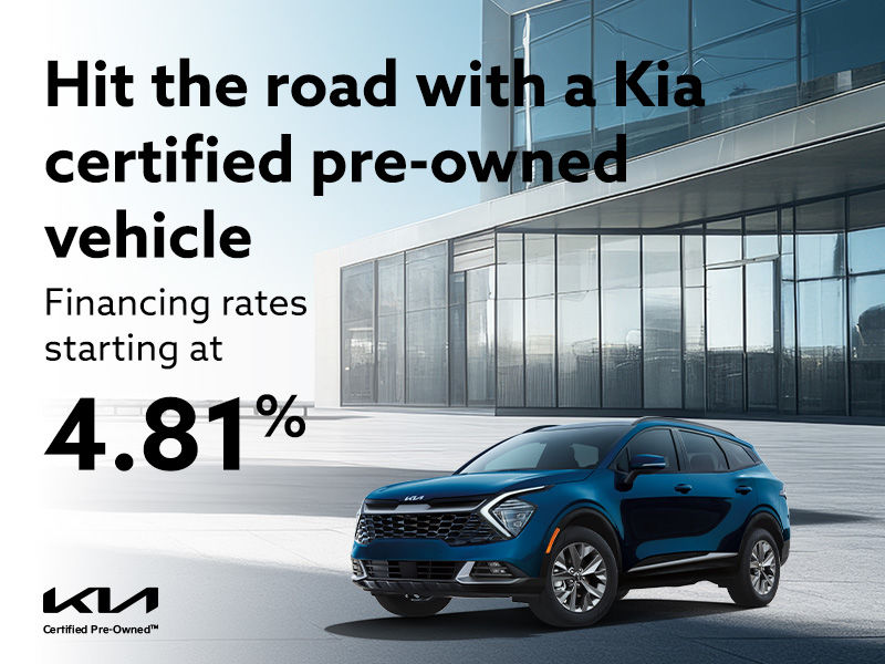 Hit the road with a Kia certified pre-owned vehicle