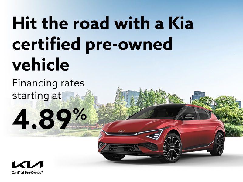 Hit the road with a Kia certified pre-owned vehicle
