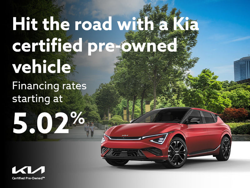 Hit the road with a Kia certified pre-owned vehicle