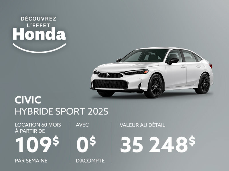 Honda Civic neuf en promotion à Montréal