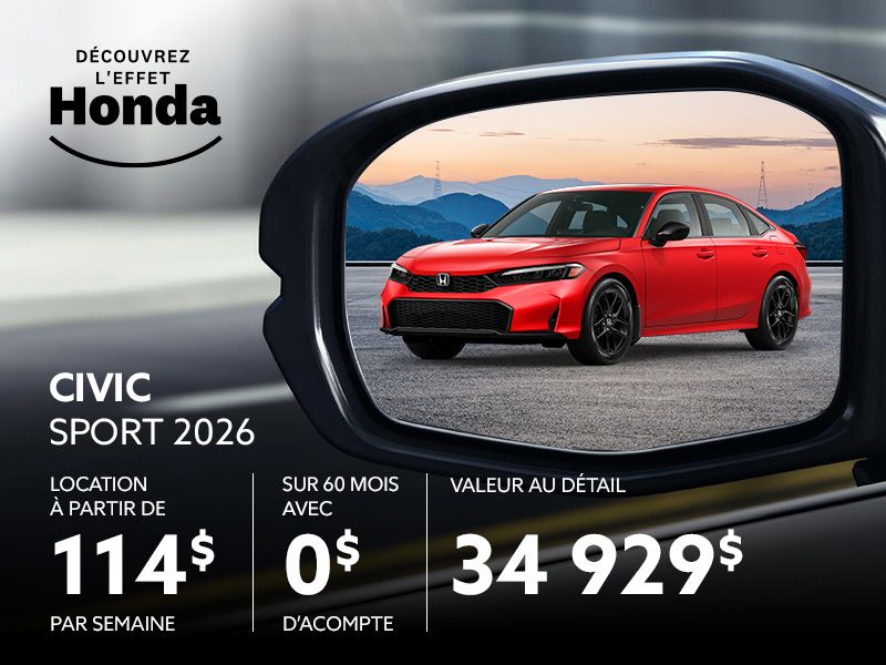 Honda Civic neuf en promotion à Montréal