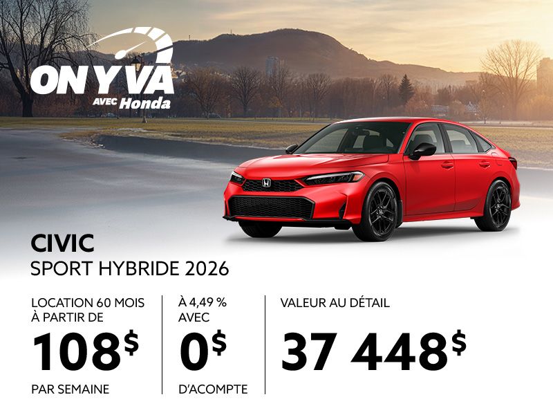 Honda Civic neuf en promotion à Montréal