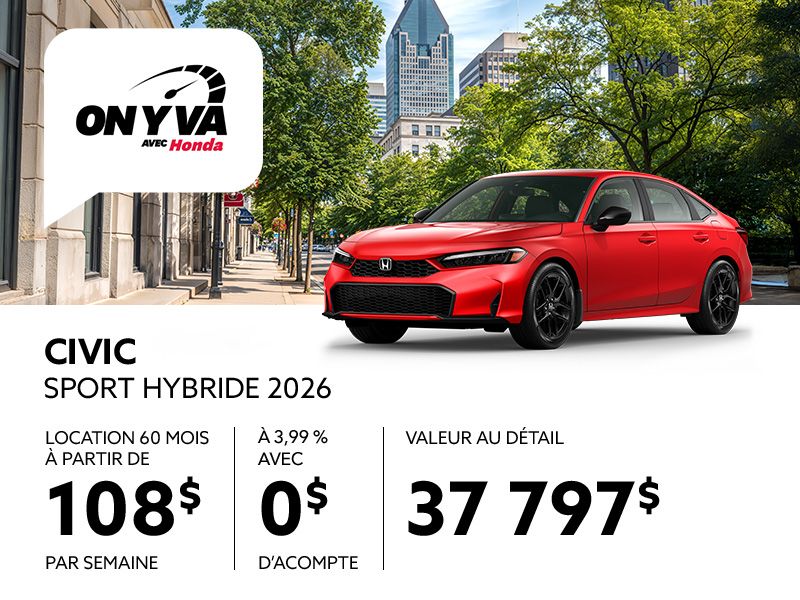 Honda Civic neuf en promotion à Montréal