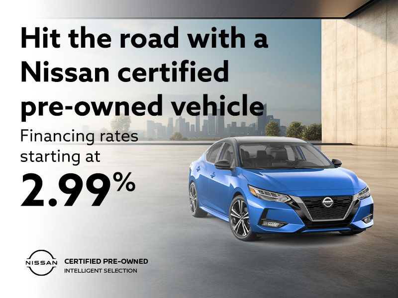 Hit the road with a Nissan certified pre-owned vehicle