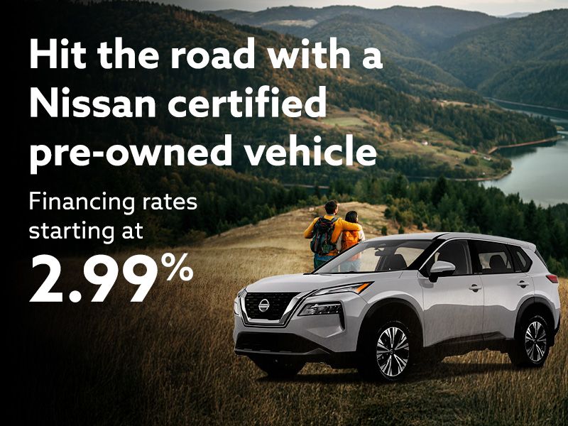 Hit the road with a Nissan certified pre-owned vehicle