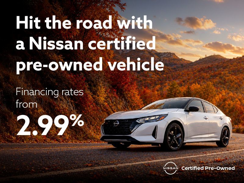 Hit the road with a Nissan certified pre-owned vehicle
