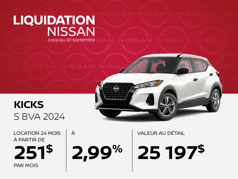 Nissan Kicks neuf en promotion à Montréal