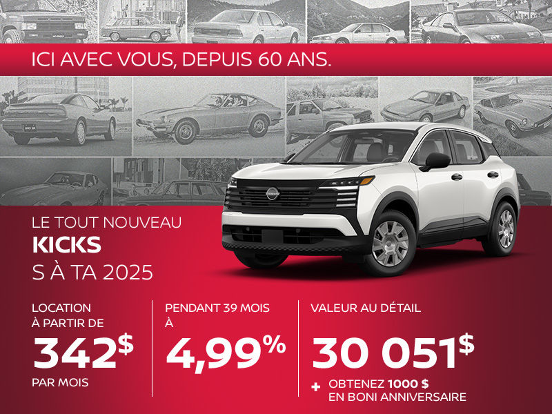 Nissan Kicks neuf en promotion à Montréal