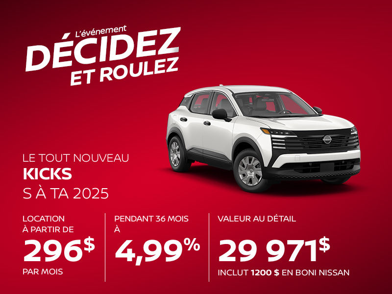 Nissan Kicks neuf en promotion à Montréal