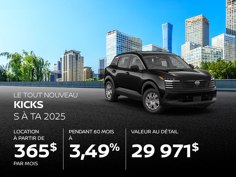 Nissan Kicks neuf en promotion à Montréal