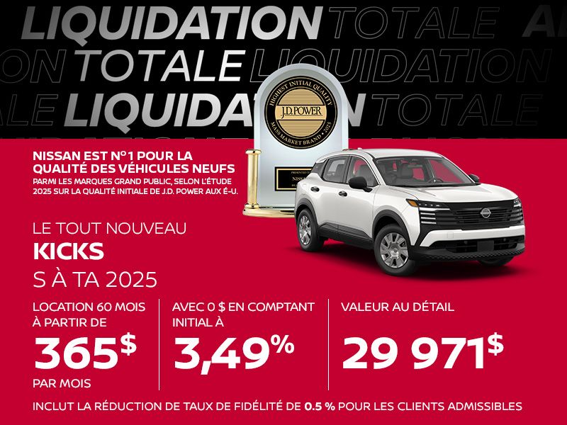 Nissan Kicks neuf en promotion à Montréal