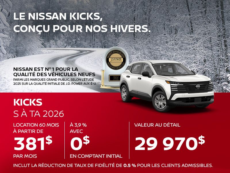 Nissan Kicks neuf en promotion à Montréal