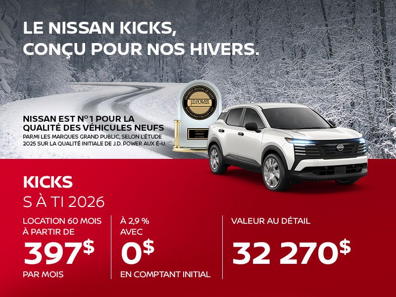 Nissan Kicks neuf en promotion à Montréal