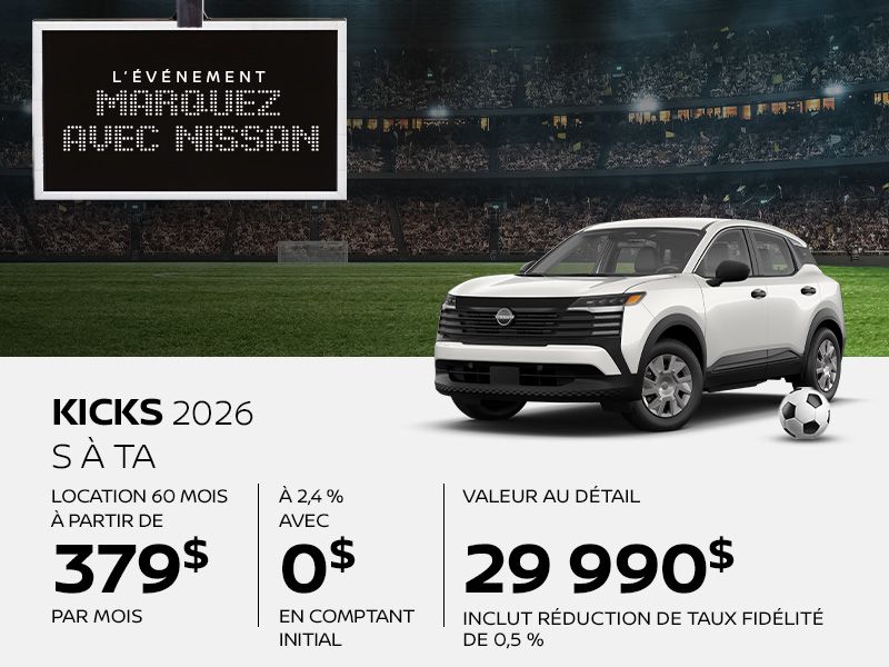 Nissan Kicks neuf en promotion à Montréal