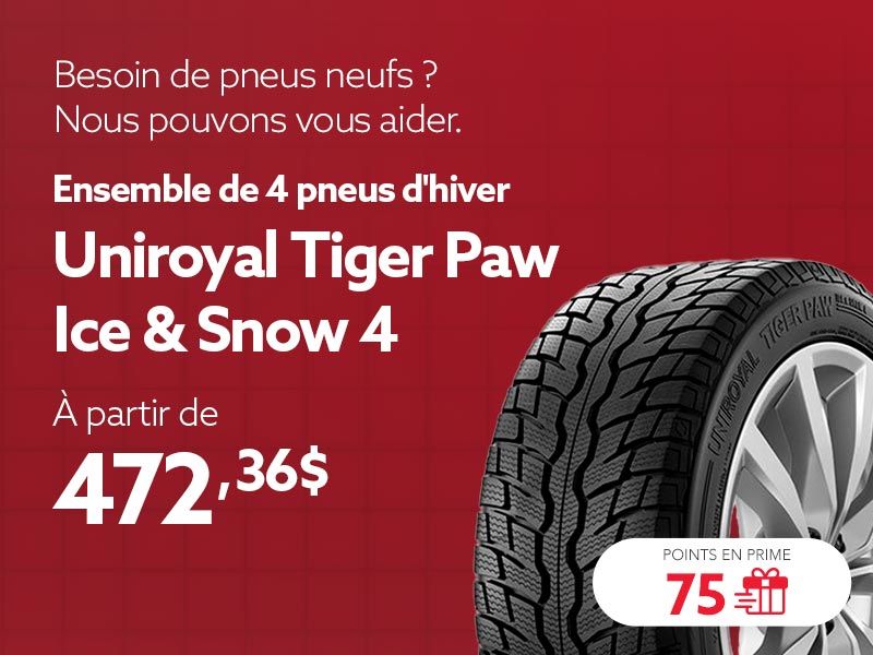 Profitez des offres sur tous les ensembles de pneus d'hiver disponibles