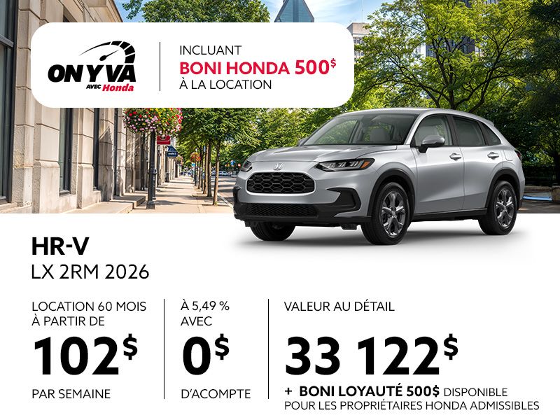 Honda HR-V neuf en promotion à Montréal