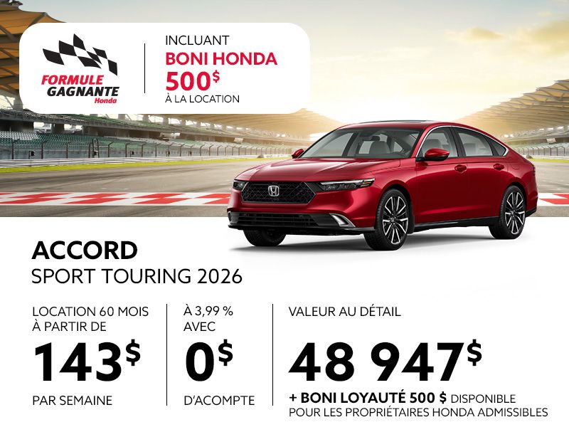 Honda Accord neuf en promotion à Montréal
