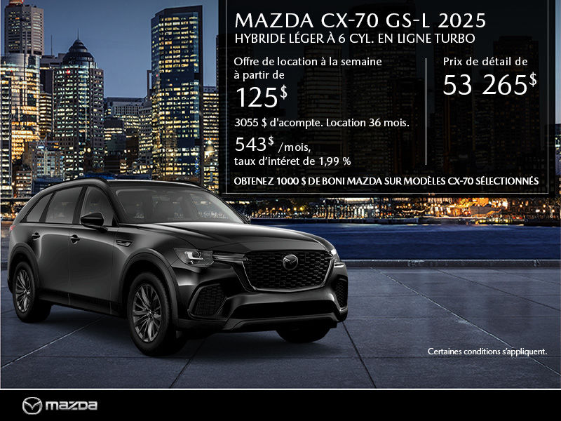 Mazda CX-70 neuf en promotion à Montréal