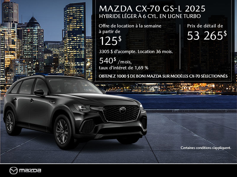 Mazda CX-70 neuf en promotion à Montréal
