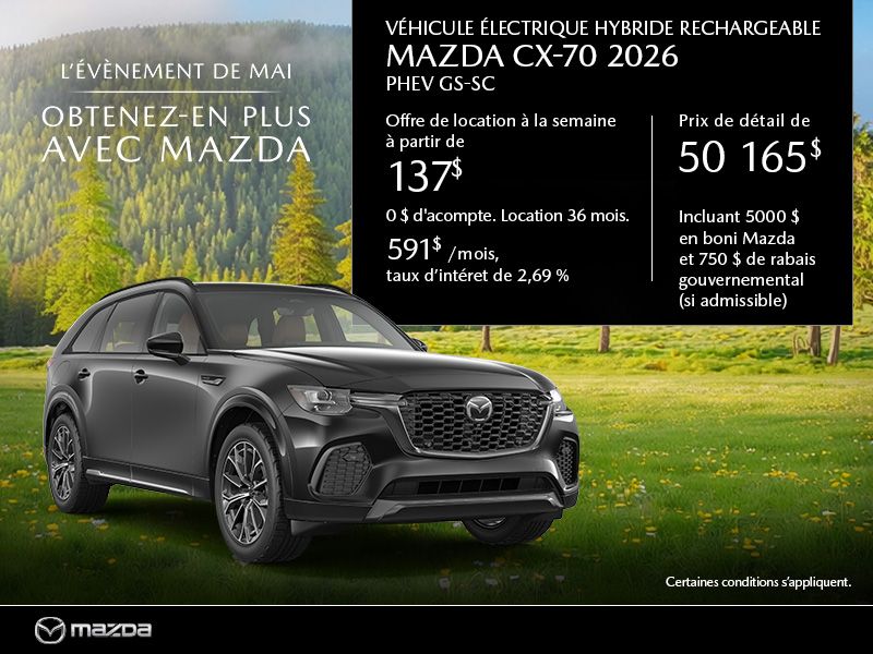 Mazda CX-70 neuf en promotion à Montréal
