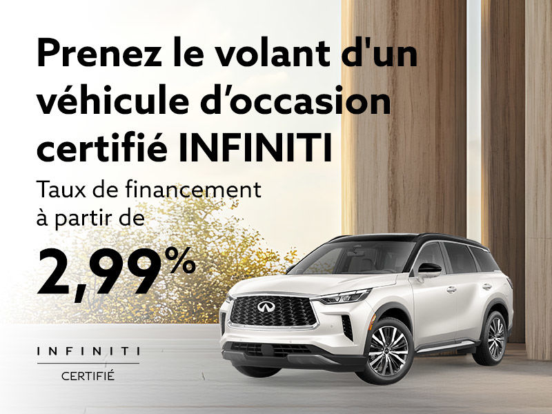 Véhicules d'occasion Certifiés Infiniti