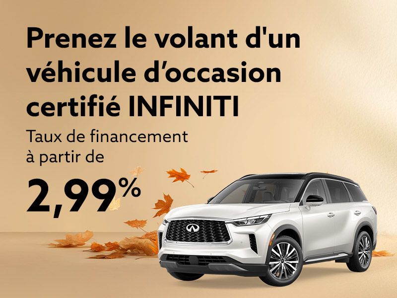 Véhicules d'occasion Certifiés Infiniti