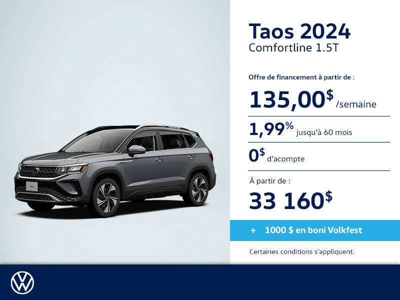 Procurez-vous le Volkswagen Taos 2024