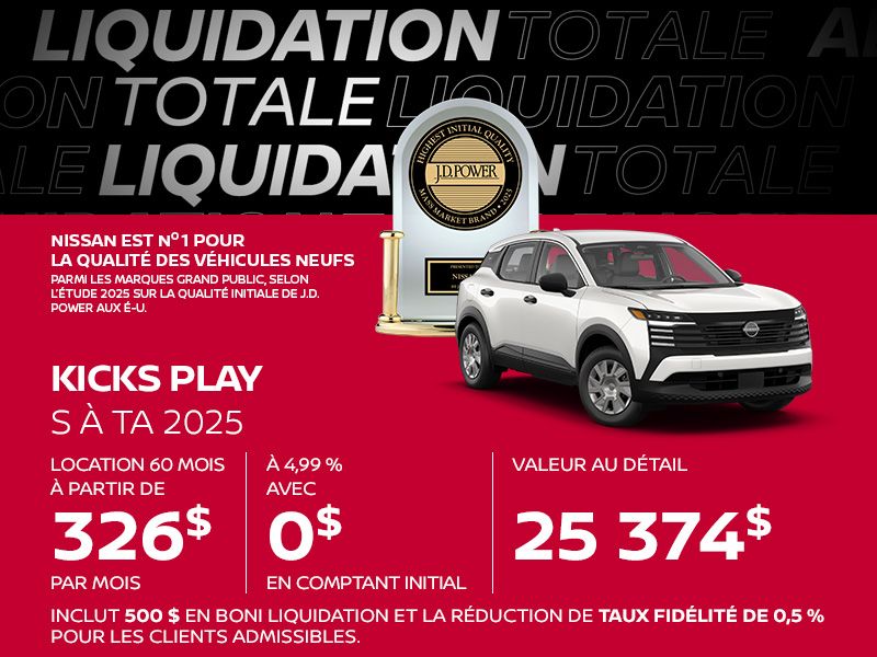 Nissan Kicks Play neuf en promotion à Montréal