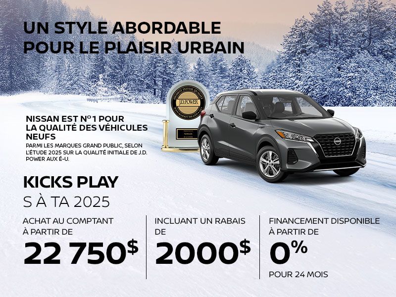 Nissan Kicks Play neuf en promotion à Montréal