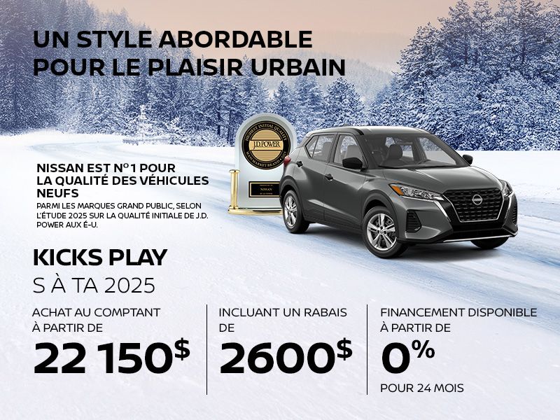 Nissan Kicks Play neuf en promotion à Montréal