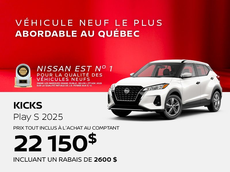 Nissan Kicks Play neuf en promotion à Montréal