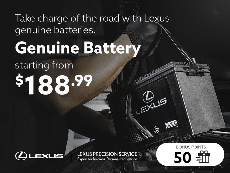 Take charge of the road with Lexus genuine batteries