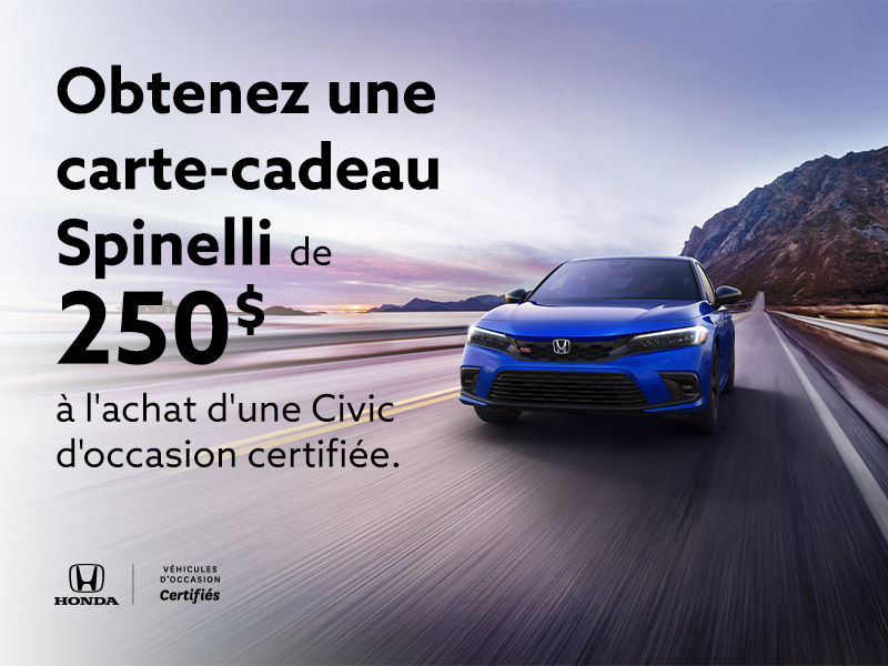 Prenez le volant d'un véhicule d’occasion certifié Honda