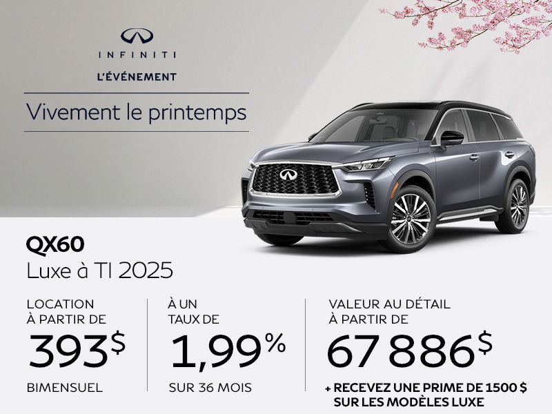 INFINITI QX60 Luxe en promotion à Montréal