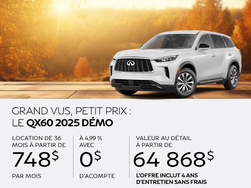 Grand VUS, petit prix : le QX60 dmo