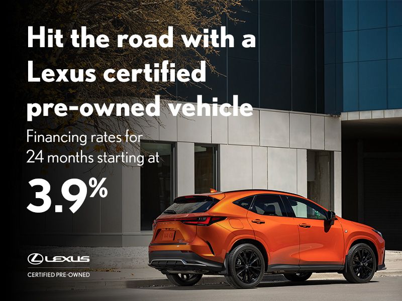 Hit the road with a Lexus certified pre-owned vehicle