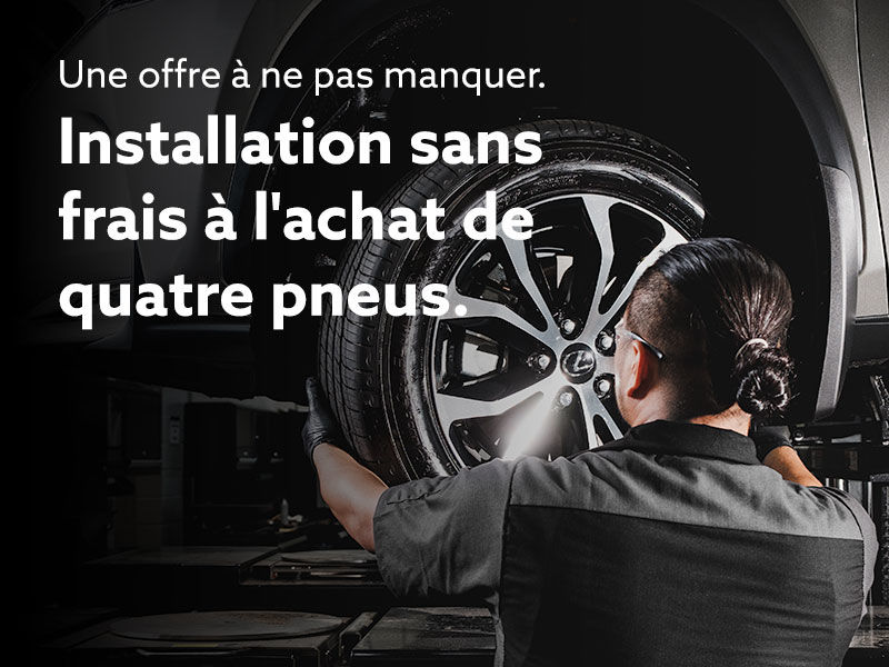 Installation sans frais à l'achat de quatre pneus