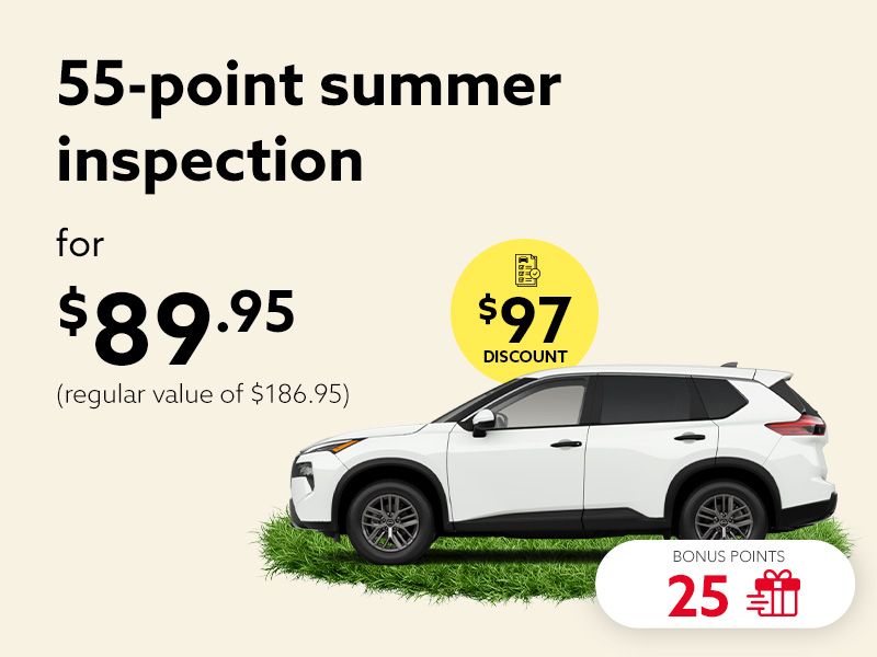 Summer is yours. Hit the road with total peace of mind, with our 55-point inspection.
