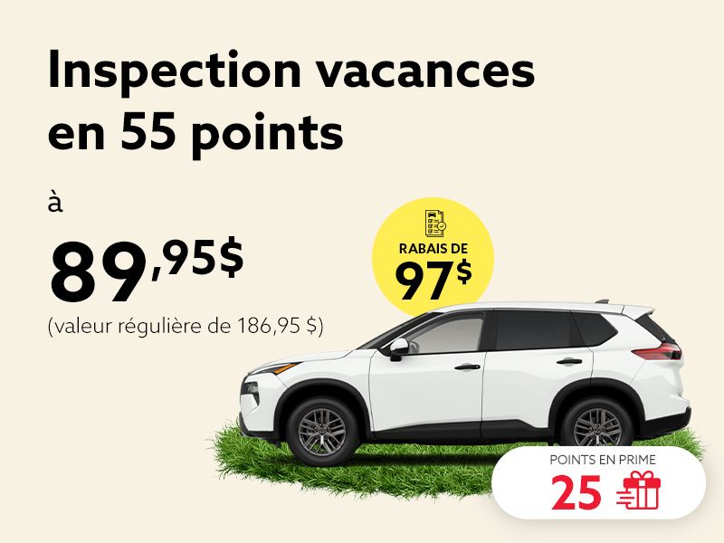 L'été vous appartient. Partez l'esprit tranquille, avec l'inspection 55 points.