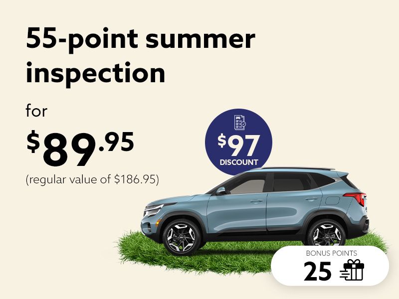 Hit the road with total peace of mind, with our 55-point inspection.