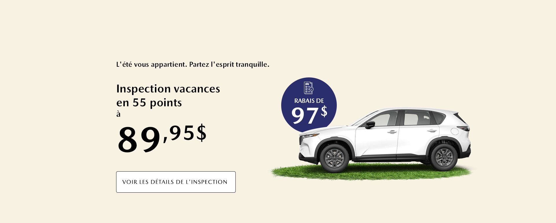 Inspection vacances en 55 points à 89,95$