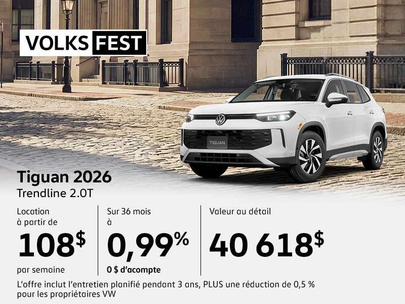 Procurez-vous le tout nouveau Volkswagen Tiguan 2026