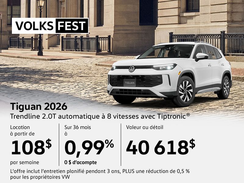 Procurez-vous le tout nouveau Volkswagen Tiguan 2026